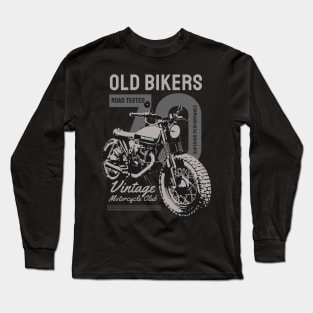 Old Bikers vintage 1970 motorcycle custom Long Sleeve T-Shirt